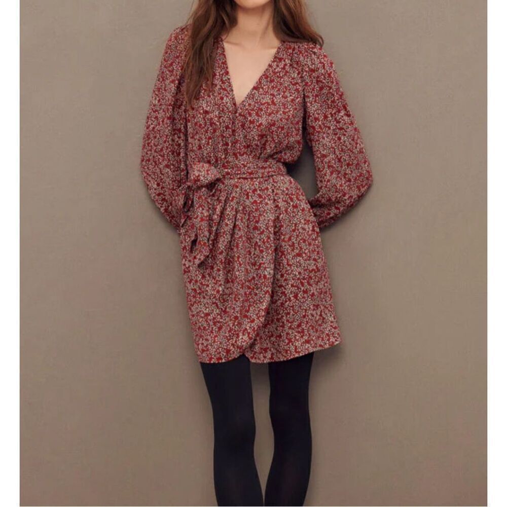 Ba&sh Floral Printed Camille Wrap Dress Size 2